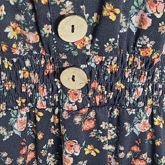 Vibe Black Floral Dress, Ruffled Hem, Size 1X - Picture 3 of 11